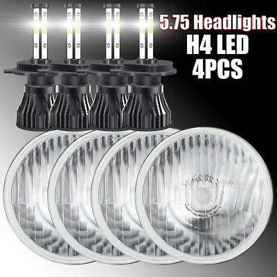 #ad New 4pcs 5.75quot; inch LED Round Headlight Upgrade HI LO Beam for Peterbilt 349 359 $139.99