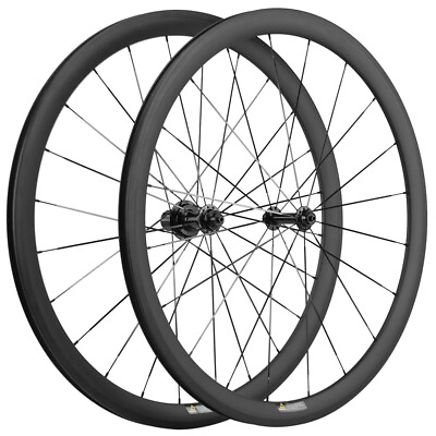#ad Factory Sales 700C 38mm Clincher R13 Carbon Wheelset Road Bike Wheels Road Bike $327.75