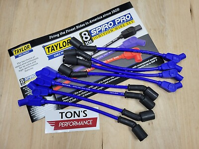 Taylor Spark Plug Wire Set 76646; Spiro Pro 8mm Blue 135 Coil Pack for Chevy V8 $76.13