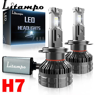 #ad LITAMPO H7 LED Headlight Bulb 120W 30000LM Super Bright Kit High Low Beam White $27.99