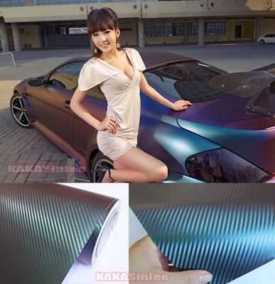 #ad #ad 12quot; x 60quot; Car Wrap 3D Chameleon Carbon Fiber Vinyl Sticker Decal Green Purple $6.57