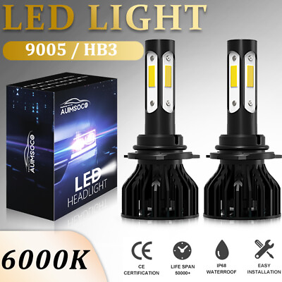 #ad 9005 LED Headlight Light Bulbs 4 Sides For Chevy Silverado 1500 2500HD 2007 2015 $34.99