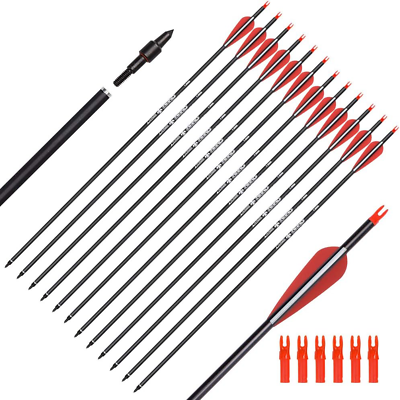 #ad #ad YLSIO Archery Carbon Arrow Hunting Target Practice Arrows 26 28 30 Inch with for $29.16
