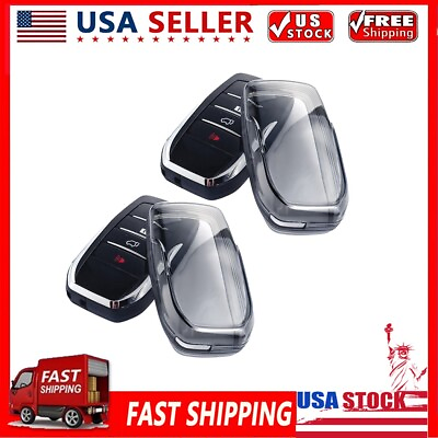 #ad 2Pcs Black Transparent Key Fob Case Cover For Toyota For Sienna For Venza $10.88