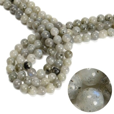 #ad 100 Strand 15quot; Wholesale Natural Labradorite Stone Round Spacer Loose Beads 8MM $313.49