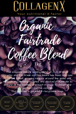 #ad Organic Fair Trade Roasted Coffee Beans packed in 1kg Recyclable bags Aust Owned AU $39.00