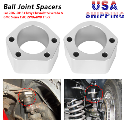 #ad US 2x Ball Joint Spacers 2 Inches For 07 18 GMC Sierra 1500 Chevy Chevrolet C10 $135.99