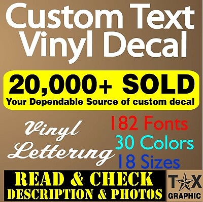 #ad Custom Decal Vinyl Lettering Personalized Business Sign Text Name Window Car $4.95