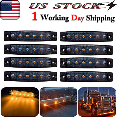 #ad 8x 3.8quot; Smoked Red Side Marker Clearance Lights 6 LED for Truck Trailer Boat RV $13.98