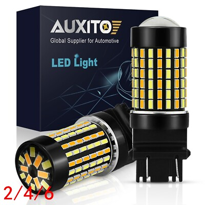 #ad AUXITO 3156 3157 Amberamp;White Switchback LED Turn Signal Parking Light Bulb 2 4 6 $7.59