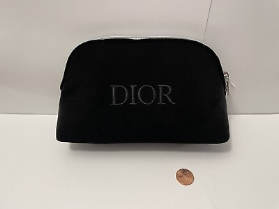 #ad DIOR Beauty Black Velvet Cosmetic Makeup Bag Pouch $29.99