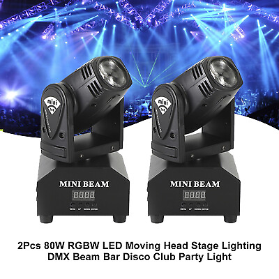 #ad 2x 80W RGBW LED Moving Head Stage Lighting DMX Beam Bar Disco Club Party Lights $135.87