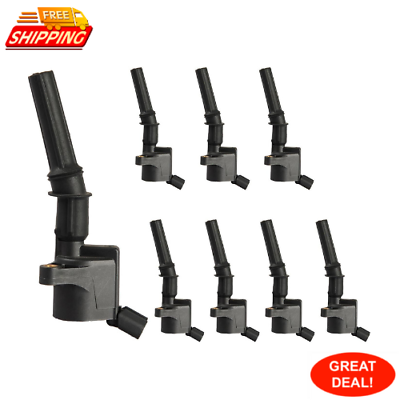 #ad Set Of 8 Curved Boot Ignition Coil Pack Compatible With Ford Lincoln Mercury $45.72