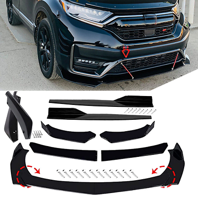 #ad For Honda CR V Fit Front Bumper Lip Splitter Lower Spoiler Body Kit Glossy Black $55.99