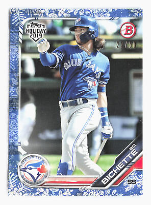 #ad 2019 Topps Bowman Holiday Bo Bichette # 50 Blue Snow Parallel SP SSP Blue Jays $14.79