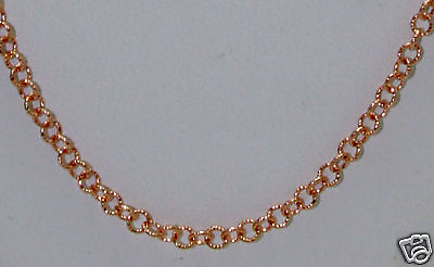 #ad 24quot; Solid 14K Rose Pink Gold Sparkling Fancy Link 2.5mm ITALIAN Chain 4.8g $602.95