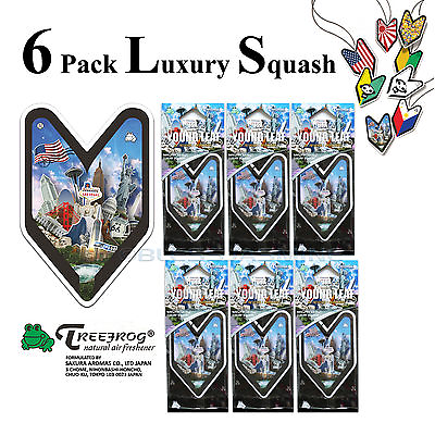 #ad 6 Pack Treefrog Young Leaf Luxury Squash Hanging Air Freshener Wakaba Shape $10.89