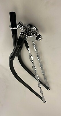 #ad NEW BLACK BENT SPRING FORK FOR 26quot; CRUISER W TWISTED BARS AND SPRING IN CHROME $127.99