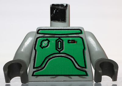 #ad Lego Star Wars Boba Fett Light Gray Torso with Green Armor Pattern $14.99