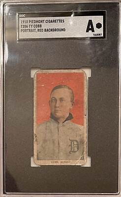 TY COBB 1910 T206 Piedmont Back Red Background🔥INVESTMENT CARD🔥SGC Authentic $4999.00