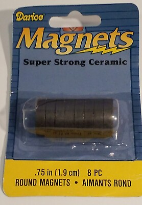 #ad 8 Non Adhesive Dot Round Magnets Many Uses Crafting Super Strong Ceramic $6.50