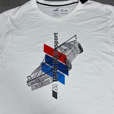 #ad Puma Shirt Mens XXL White BMW Motorsports Racing Automobile Cars Street Graphic $24.95