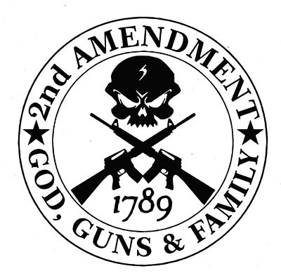 #ad Guns god family gun owners decal window sticker political 2nd 1789 USA Nra $5.25