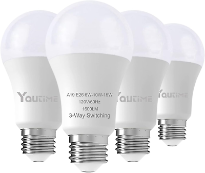 #ad 3 Way Light Bulbs 30 70 100 Watt Equivalent 5000K Daylight LED A19 6 10 15W Ene $22.48