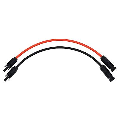 #ad 1 Pair Black Red Solar Panel Extension Cable Wire Connector 10 AWG $17.14
