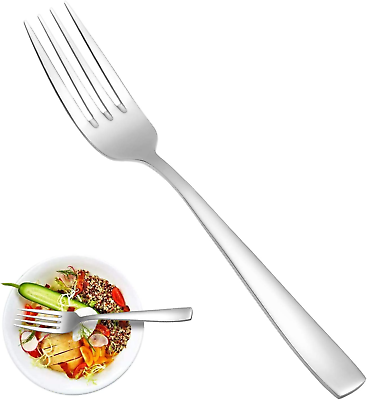 #ad Heavy Duty Dinner Forks 18 0 Stainless Steel Salad Table Fork Set of 12 Flatware $15.66