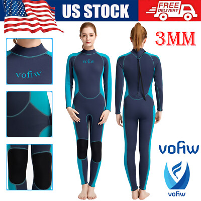 #ad Women Wetsuit Long Sleeve Full Body Surfing Suits Diving Snorkeling Size Large $30.49
