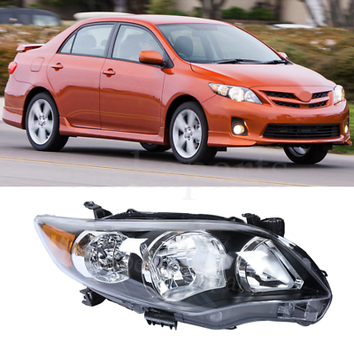#ad Headlight Fits 2011 2013 Toyota Corolla S Passenger Side Headlamp Replacement RH $45.60