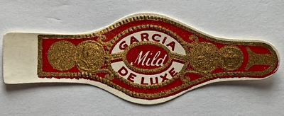 #ad #ad Garcia De Luxe Mild Cigar Label Band Embossed Red Gold Unused Vintage Paper $5.99