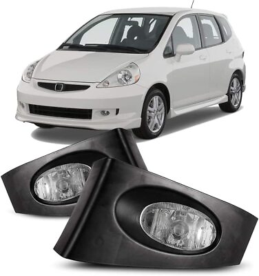 #ad Bumper Fog Lights For 06 08 Honda Fit Clear Lamps Wiring kitSwitch Replacement $52.99