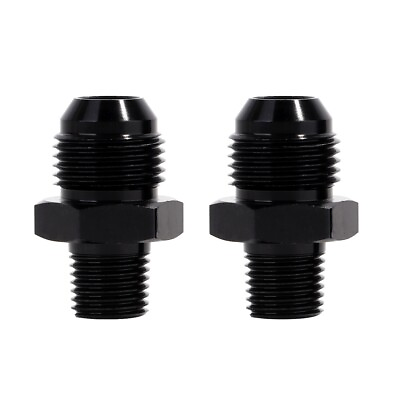 #ad 1 4quot; NPT to 6AN Fitting Male Straight Fittings Adapter Aluminum Black 2Pcs $8.99