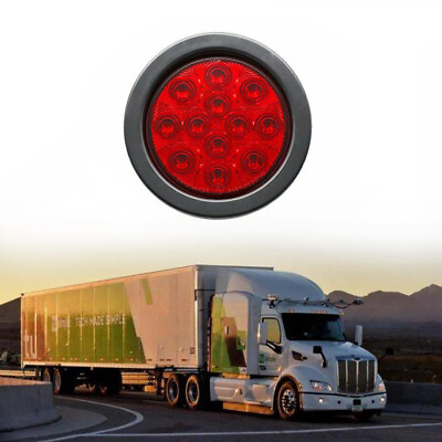 #ad 1 10PCS Round 12 LED Stop Brake Tail Signal Lights Truck Trailer ATV RV 12V $73.59