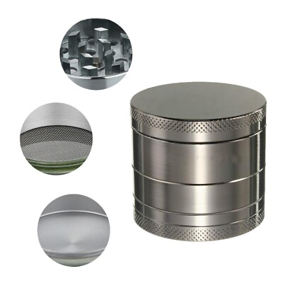 #ad 2quot; Tobacco Herb Grinder Spice Herbal 4 PC Metal Chromium Alloy Smoke Crusher $6.99