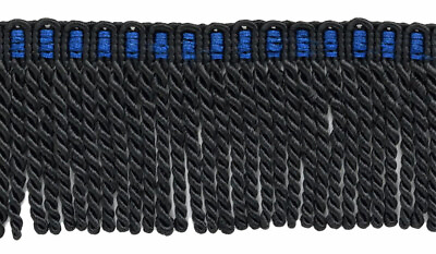 #ad Bullion Fringe Trim with Knitted Header Color# K9T Blue Black 5 Yards $19.99