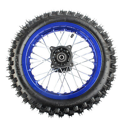 #ad 12quot; Rear Wheel Assembly 12mm Axle 80 100 12 Tire for Disc Brakes Dirt Bike Blue $54.95