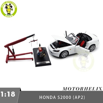#ad 1 18 MOTORHELIX Honda S2000 AP2 White Diecast Model Toy Car Gifts For Friends $220.92