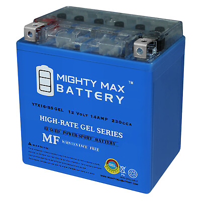 #ad Mighty Max YTX16 BS GEL 12V 14AH Battery for Powersport Motorcycle Scooter ATV $49.99