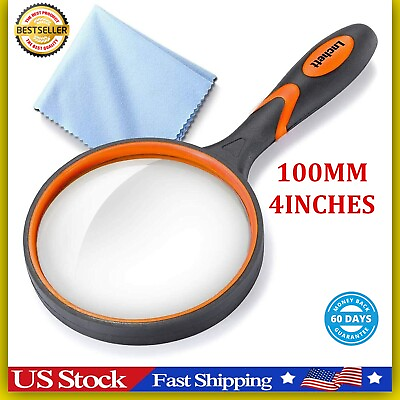#ad Dicfeos Magnifying Glass 10X Handheld Reading Magnifier 100MM Large Magnifying $12.53