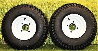 18x8.50 8 Turf Tires 8x7 with White Steel Wheels Fits Lawn Mowers amp; Golf Carts $107.99