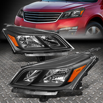 #ad #ad FOR 13 17 CHEVY TRAVERSE PAIR BLACK HOUSING AMBER CORNER SIGNAL HEADLIGHT LAMPS $308.88