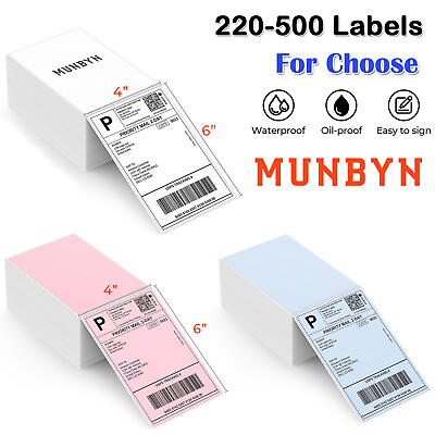 #ad 220 500 4x6 Shipping Labels Direct Thermal Stack Roll Labels for Thermal Printer $23.95