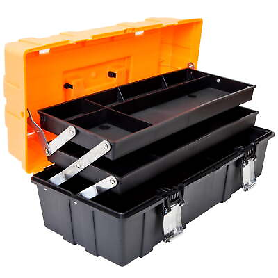 #ad 17quot; Plastic Tool Box 3 Tiers Multi Function Storage Portable Toolbox Organizer $20.28