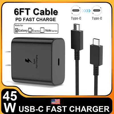 #ad 45W PD Universal Fast Charger Wall Adapter Type C Cable For Samsung Galaxy S23 ⚡ $3.76