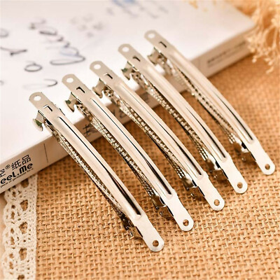 #ad 10 pcs Chrome Plated Alloy French Clips Barrette Headwear Hair Accessories $4.27