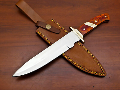 #ad CUSTOM HAND MADE D2 BLADE STEEL BOWIE HUNTING KNIFE FULL TANG HB 4548 $21.59