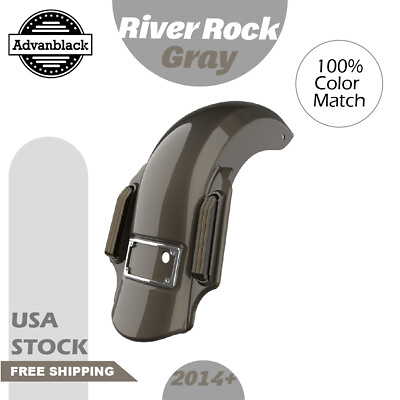 #ad Advanblack River Rock Gray Dominator Stretched Rear Fender Fits 2014 Harley $949.00